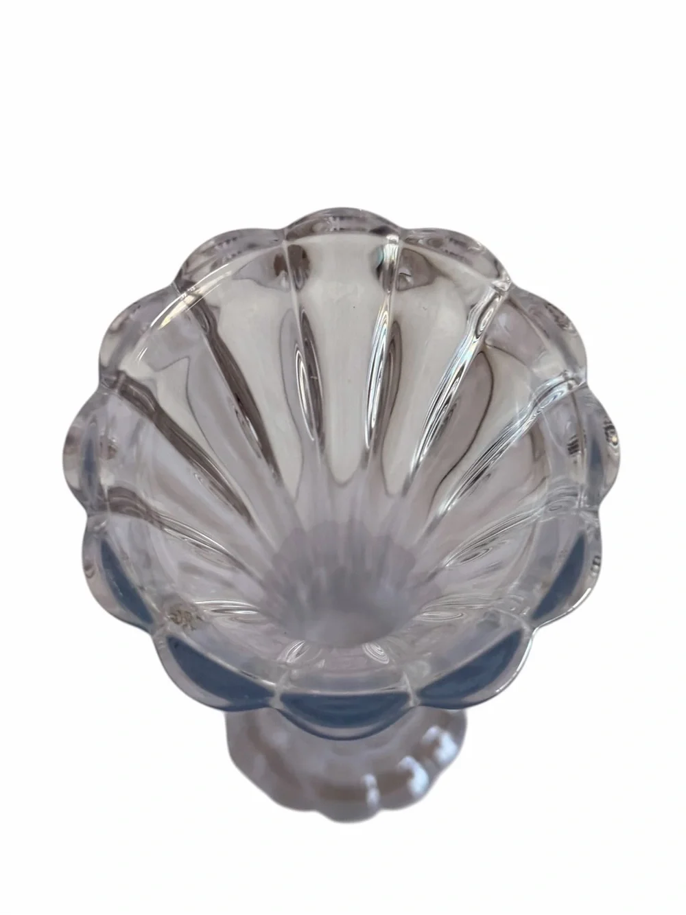 Vintage Fluted Silhoutte Clear Glass Bud Vase